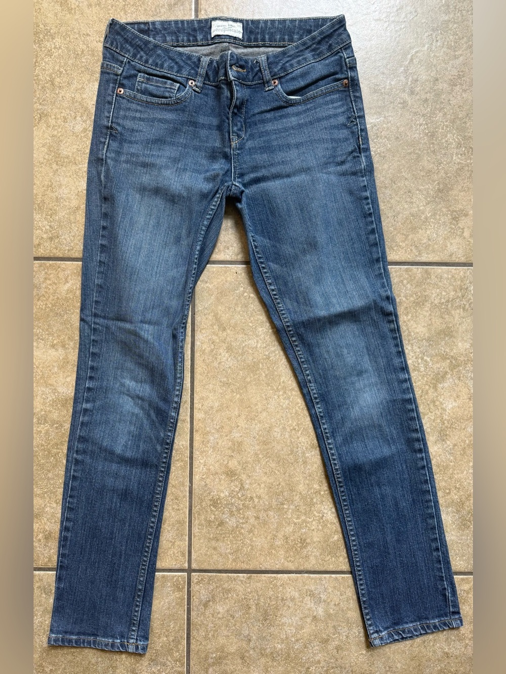 Aeropostale Blue Bayla Skinny Jeans Women’s Size 3/4 Short Court FAST SHIPPING